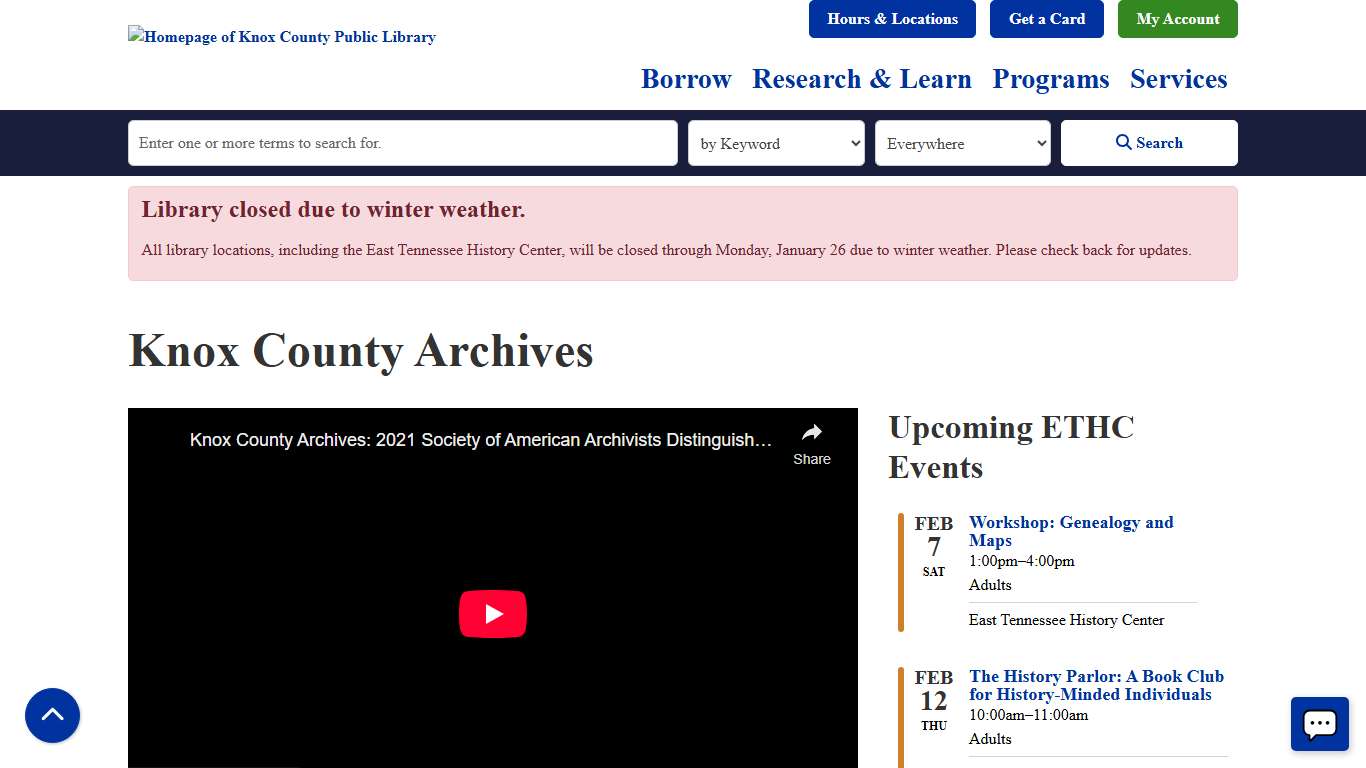 Knox County Archives Knox County Public Library